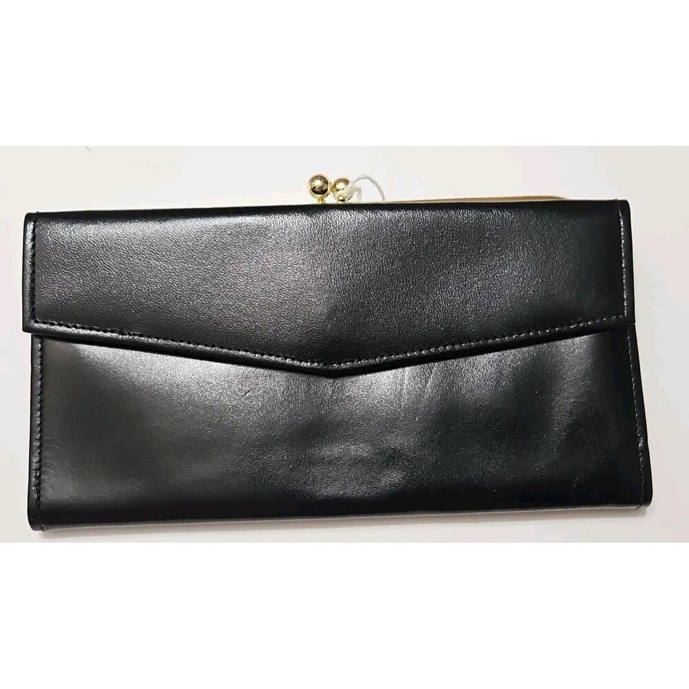 Vintage Daniel Beaded  Kisslock Wallet Clutch Top Grain Cowhide Nos
